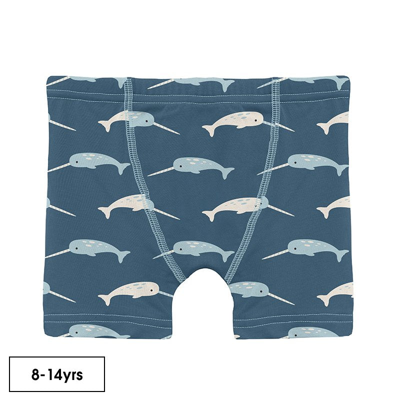 Deep Sea Narwhal Print Boy's Boxer Brief