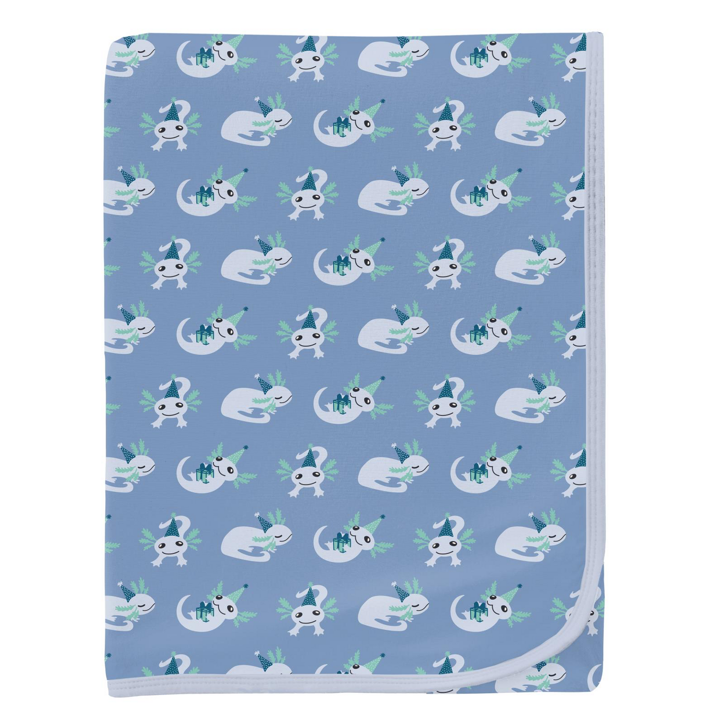 Dream Blue Axolotl Party Swaddling Blanket