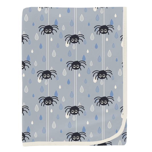 Pearl Blue Itsy Bitsy Spider Swaddling Blanket