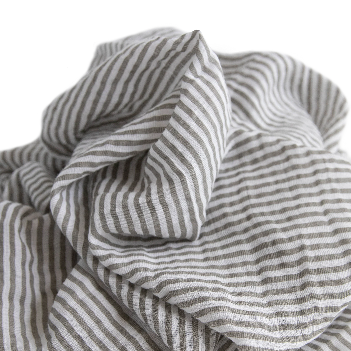 Grey Stripe Cotton Muslin Swaddle Blanket