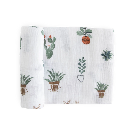 Prickly Pots Cotton Swaddle Blanket