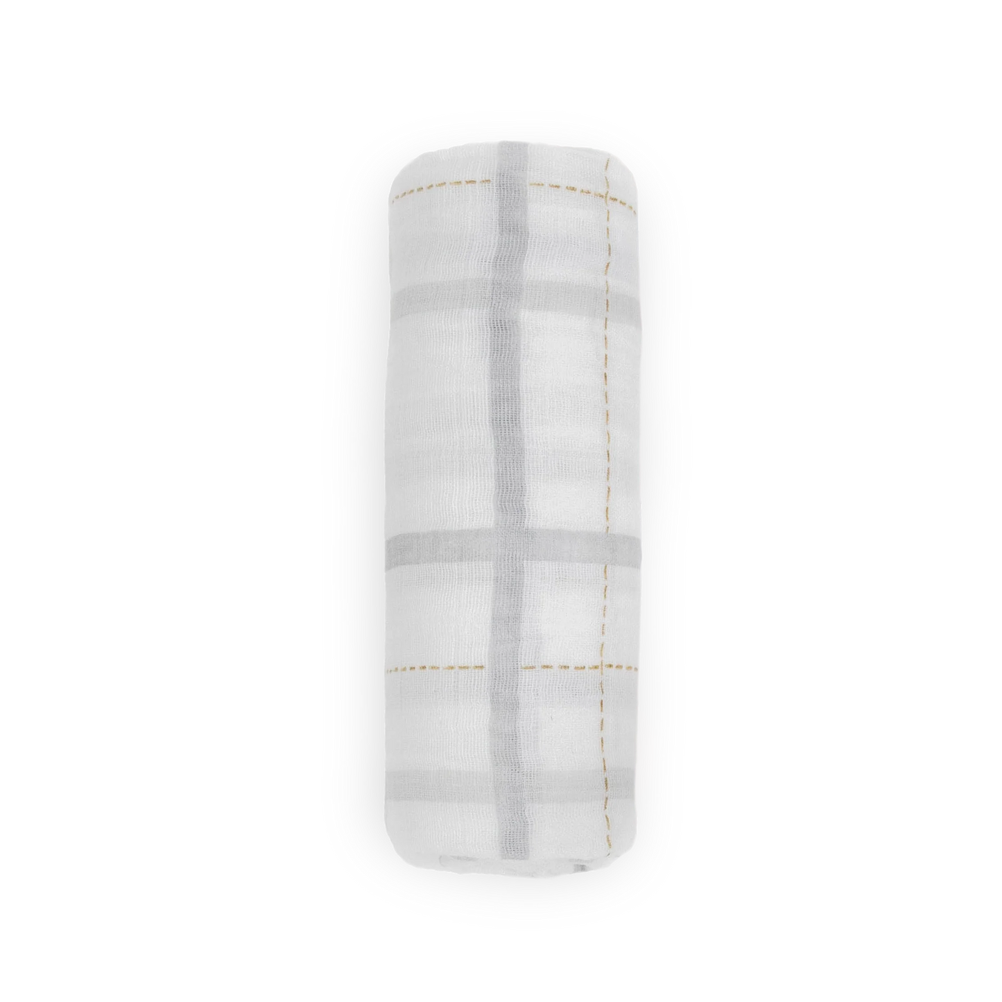 Grey Plaid Cotton Muslin Swaddle Blanket