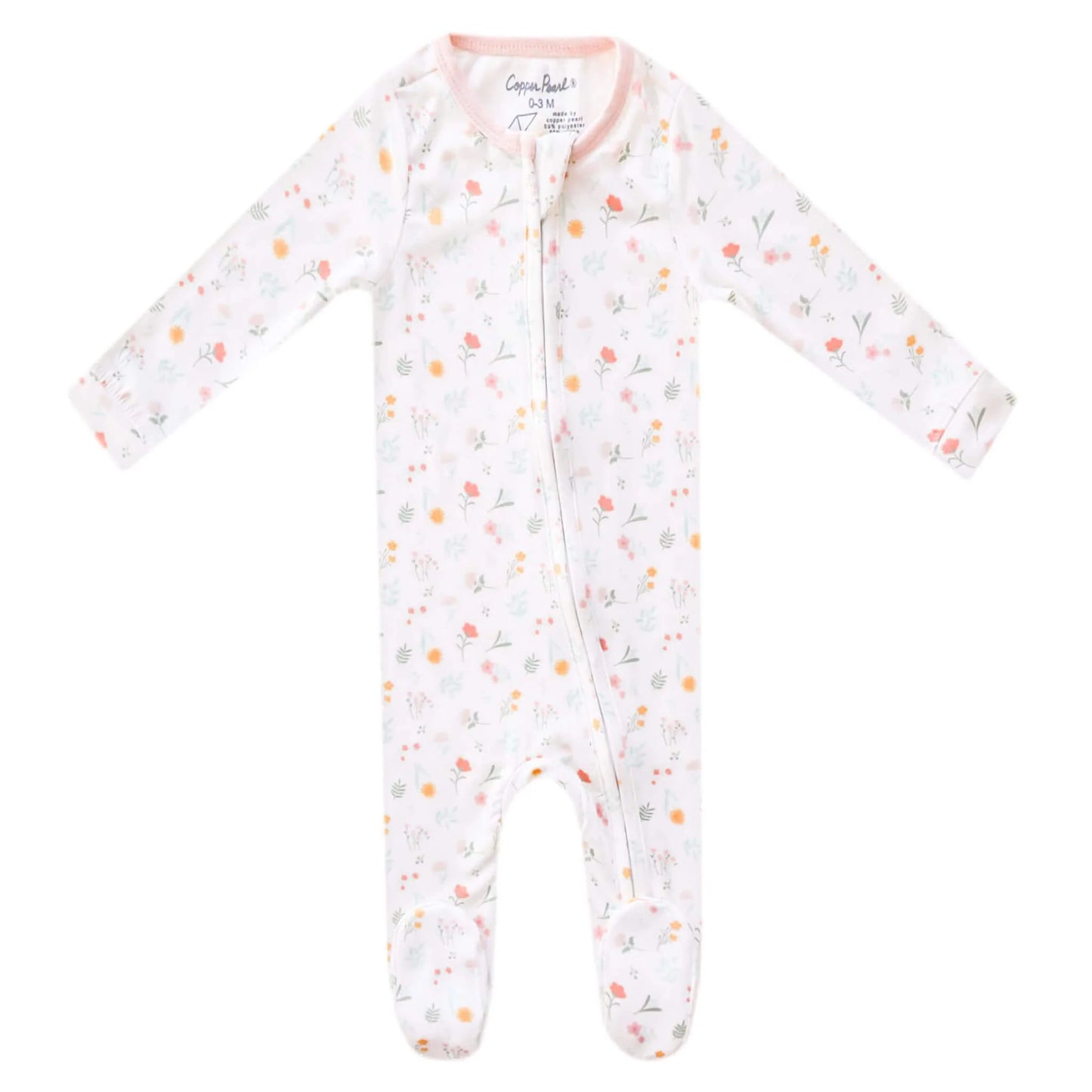 Copper Pearl Zip-Up Footie Pajama | Mabel