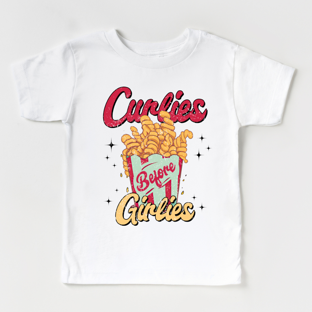 Curlies before Girlies Kids/Infant Valentines T-shirt