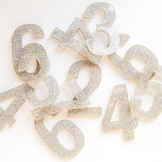 Holographic Glitter Birthday Numbers