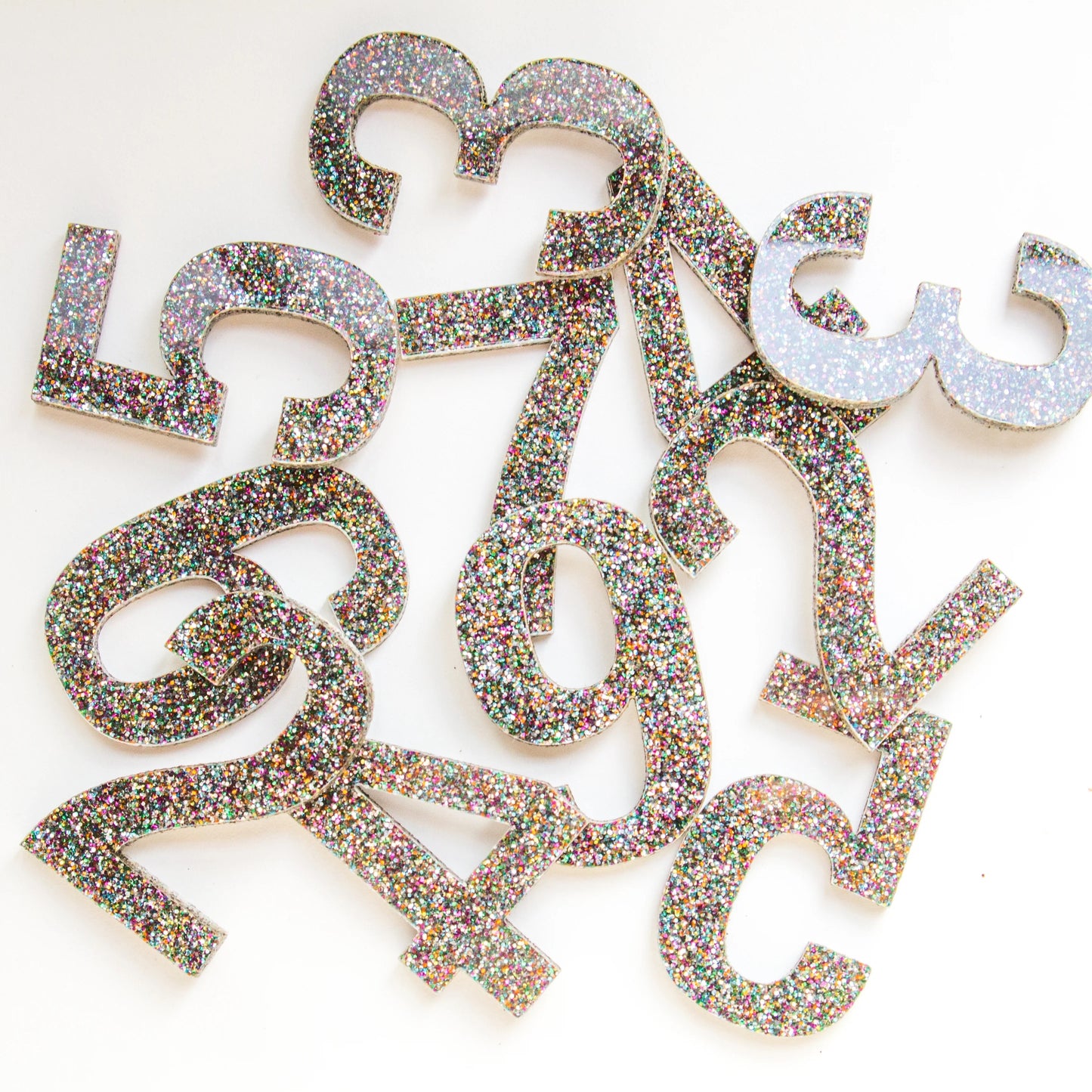 Multicolor Glitter Birthday Numbers