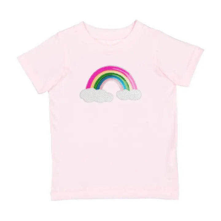 Sweet Wink Rainbow Sequin Patch T-Shirt