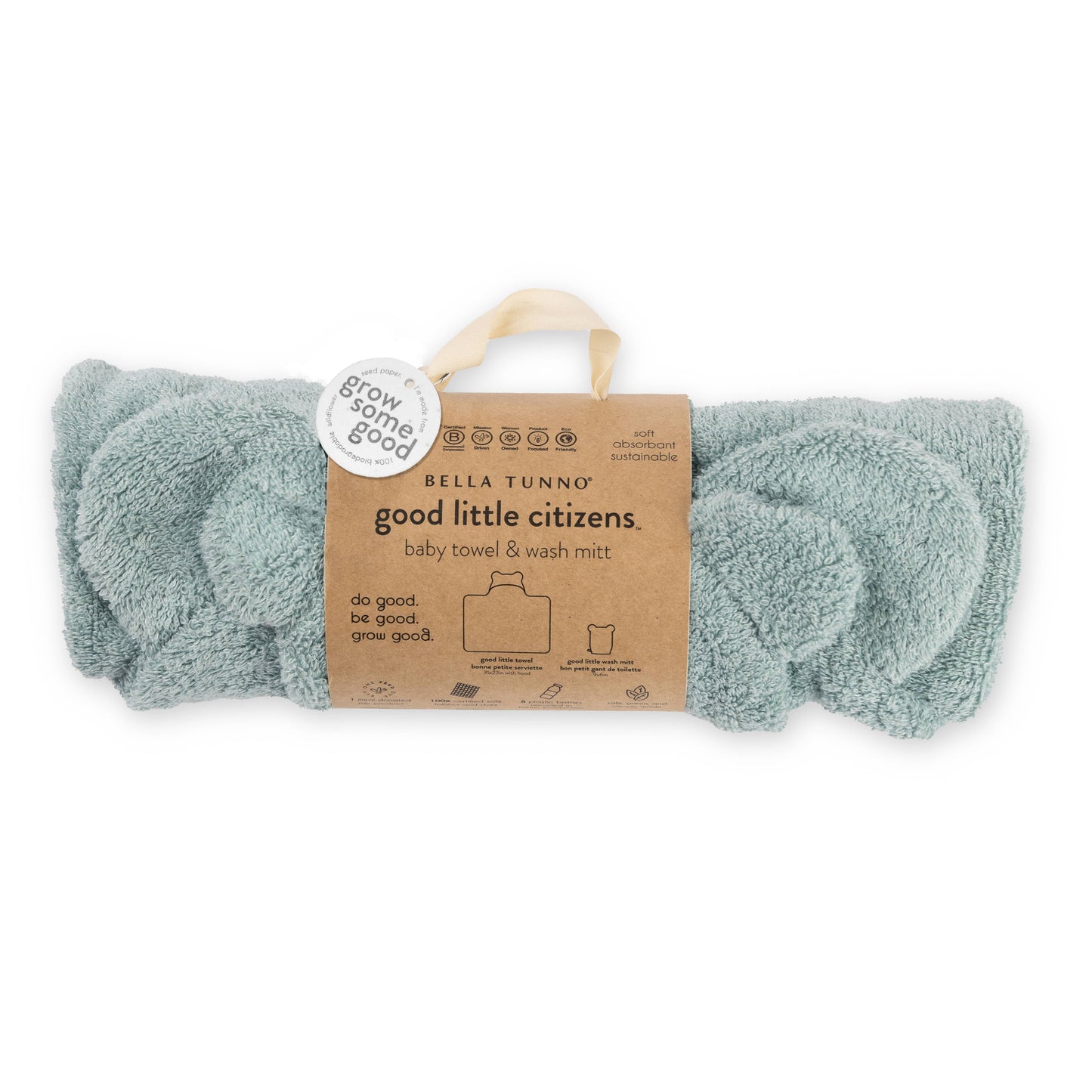 Hooded Towel + Wash Mitt Set | Sunshine