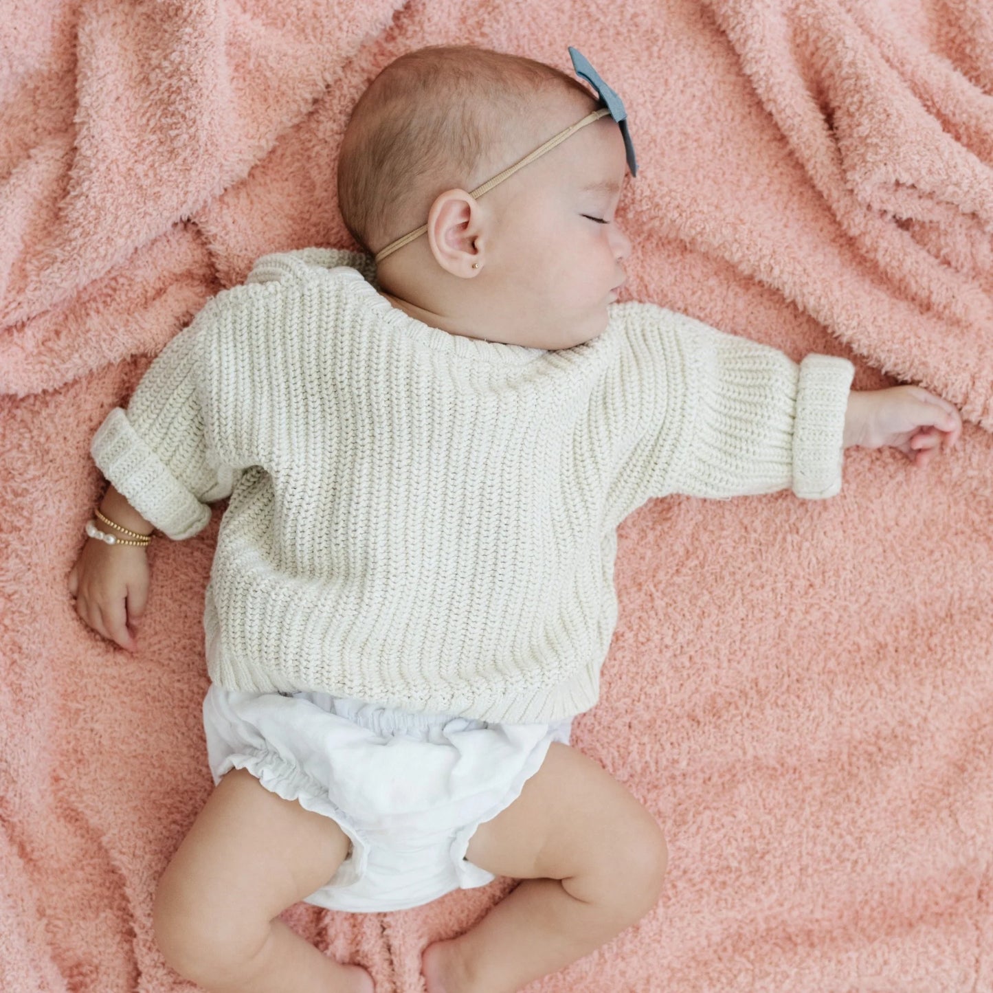 Peach Bamboni Receiving Blanket