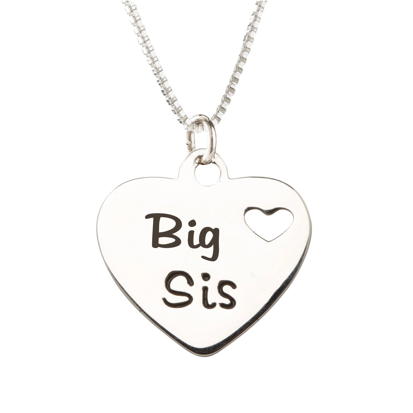 Big Sis Sterling Silver Heart Necklace