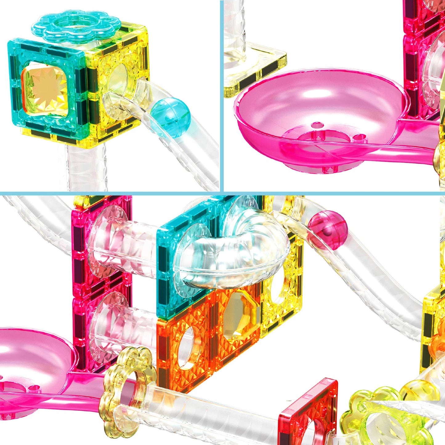 45 Piece Mini Magnetic Marble Run Track Set