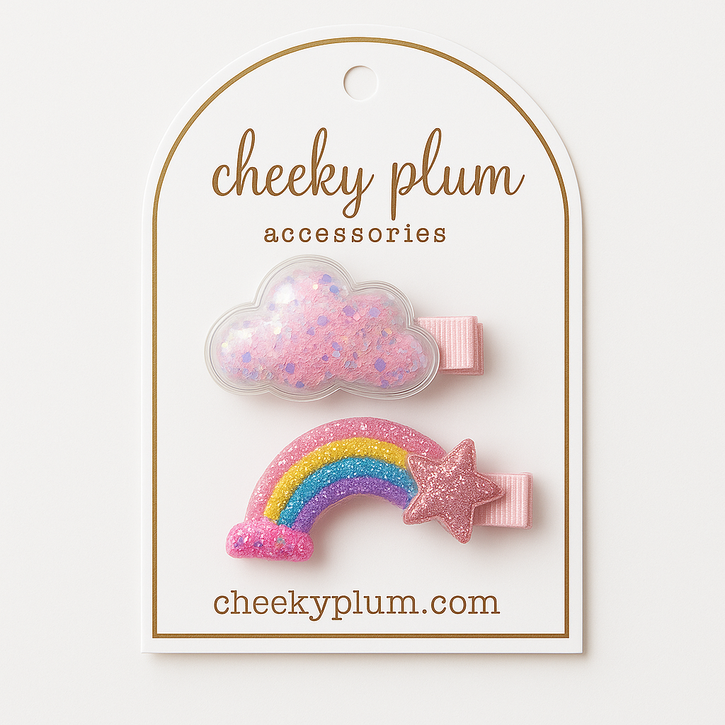Shaker Hair Clip Set - Rainbow