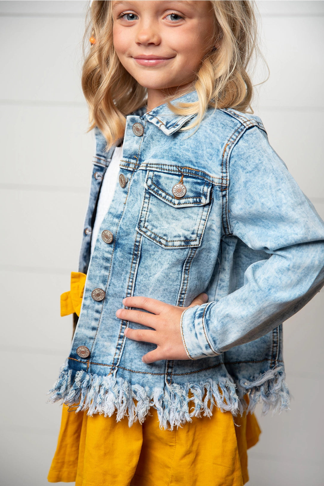 Girls Fringe Denim Jacket