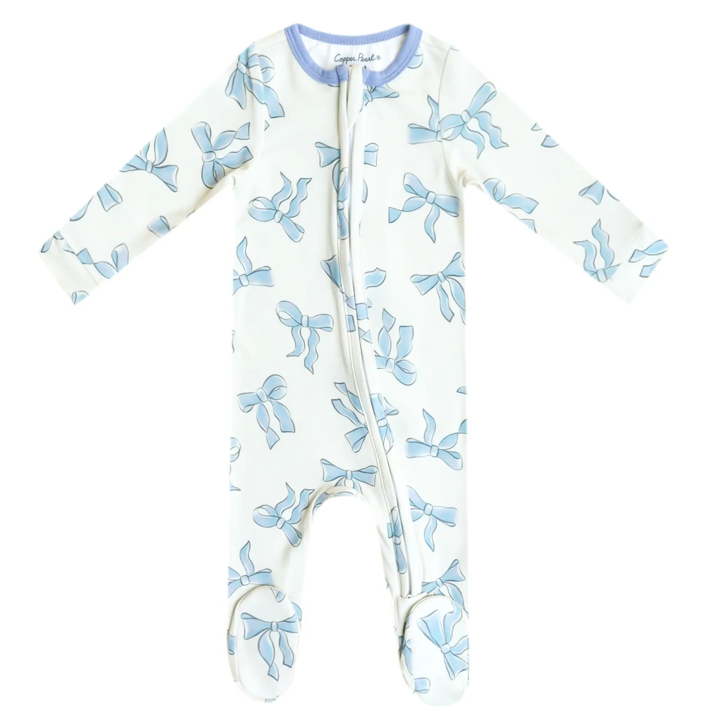 Copper Pearl Zip-Up Footie Pajama -Daphne