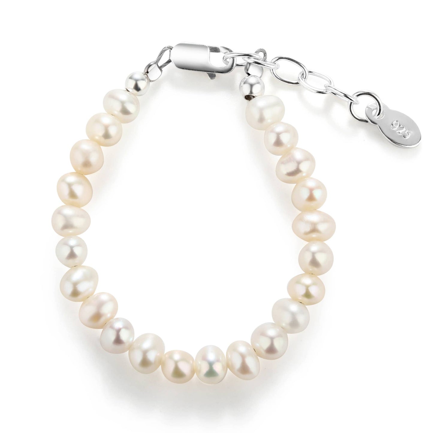 Zoey-Sterling Silver Freshwater Pearl Baby Girl Bracelet