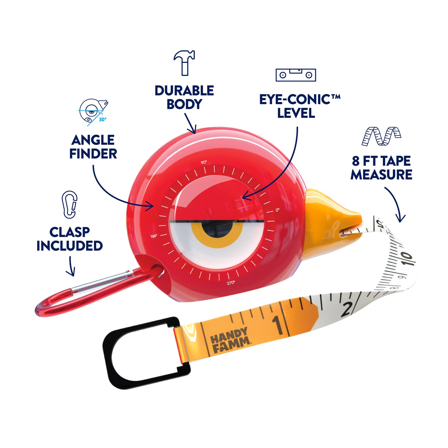 3-in-1 STEM Tape Measure/Construction Tool-Bird "Lola"