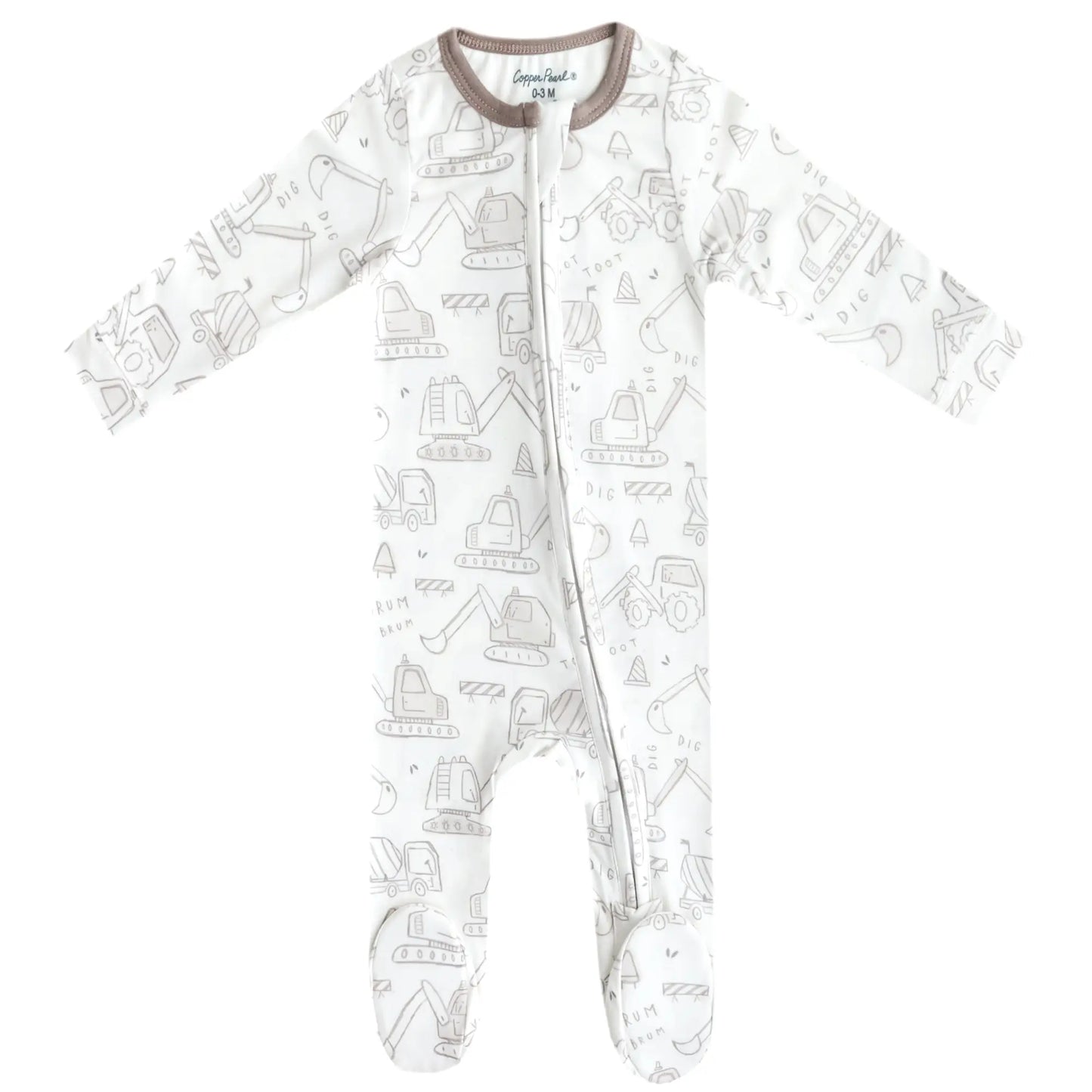 Copper Pearl Zip-Up Footie Pajama -Gage