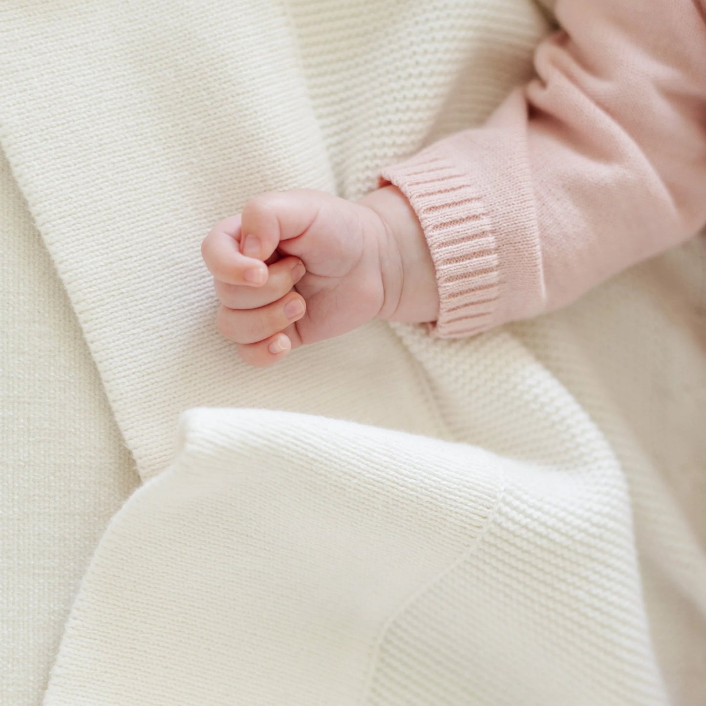 Cream Heirloom Cotton Knit Receiving Blanket