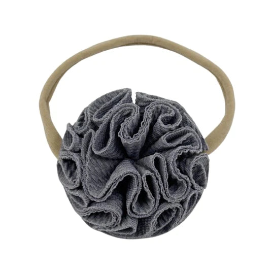 Grey Puff Newborn Headband
