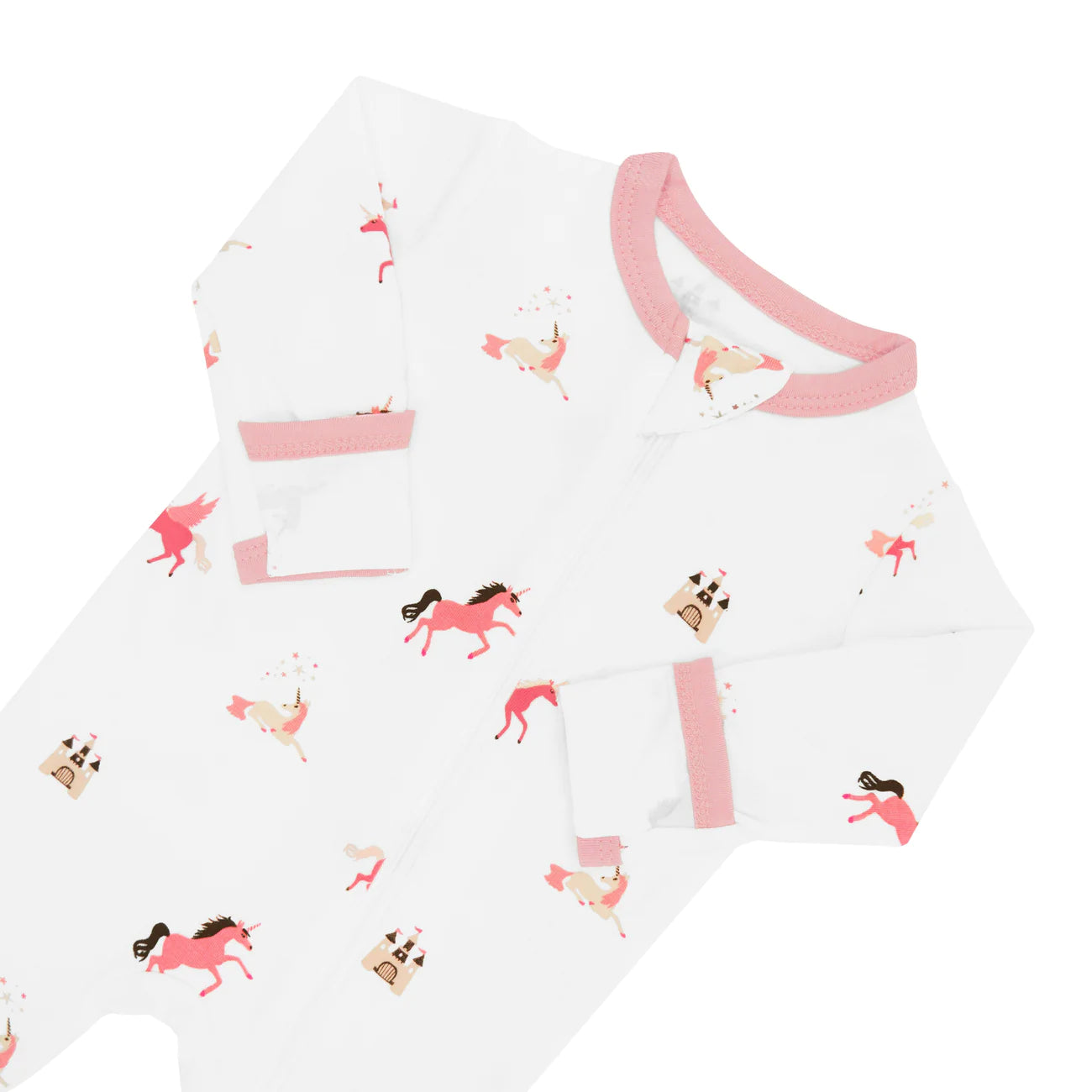 Unicorn Print Zippered Footie