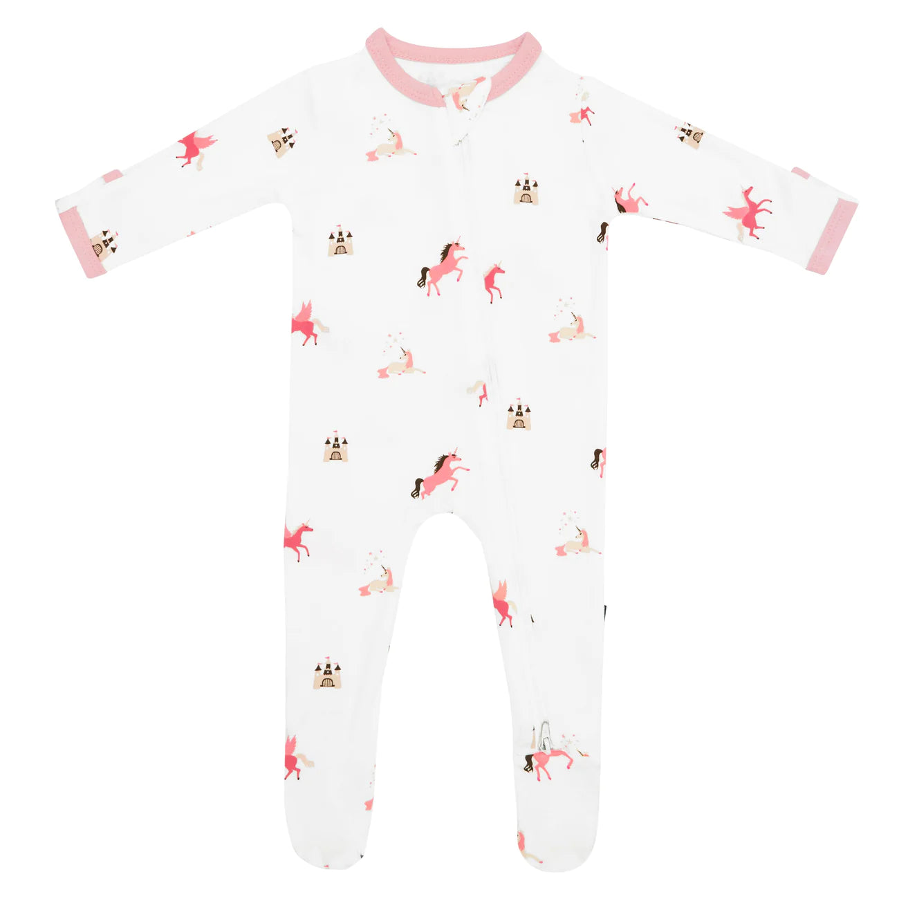 Unicorn Print Zippered Footie
