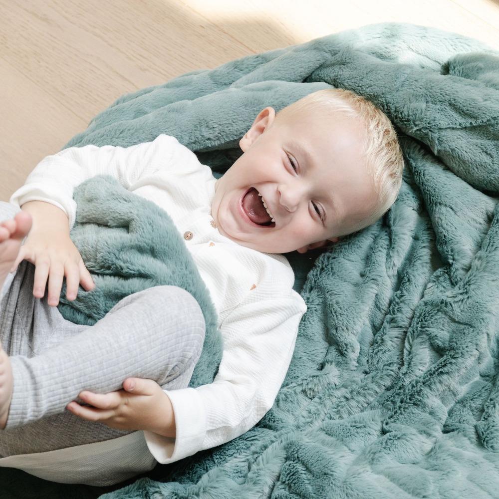 Eucalyptus Patterned Faux Fur Throw Blanket