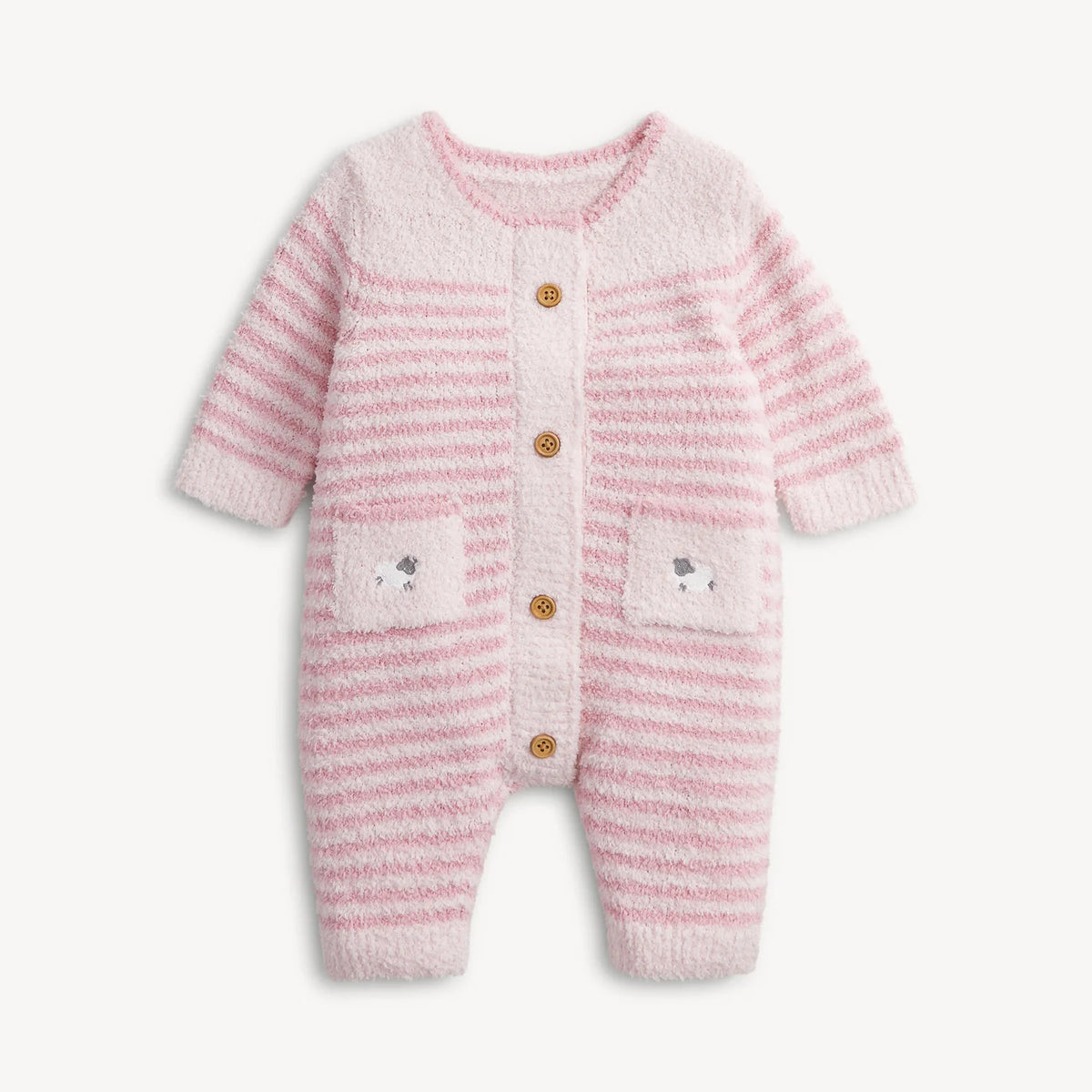 Magnetic Sweater Romper | Baa Baa Stripe Pink
