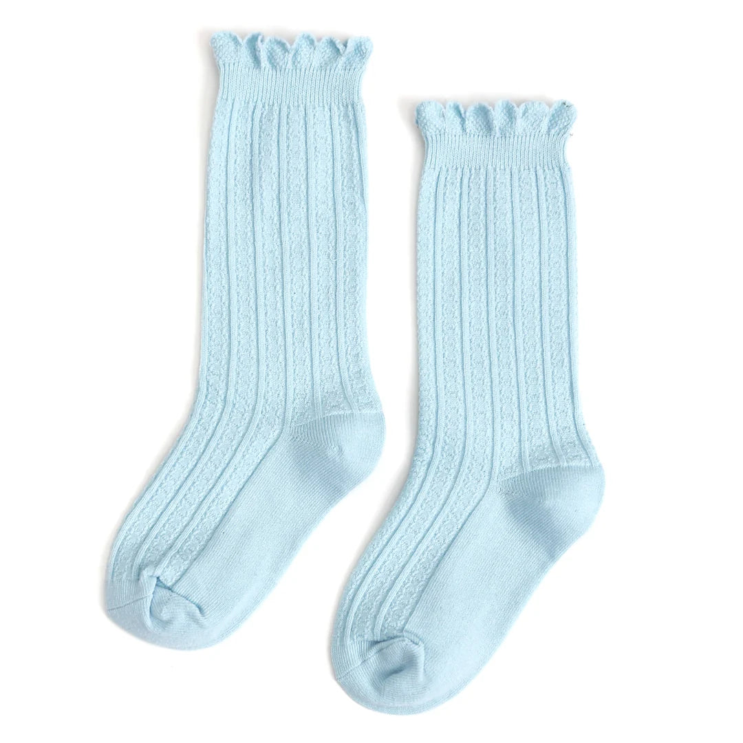 Sky Blue | Frill Knee High Socks