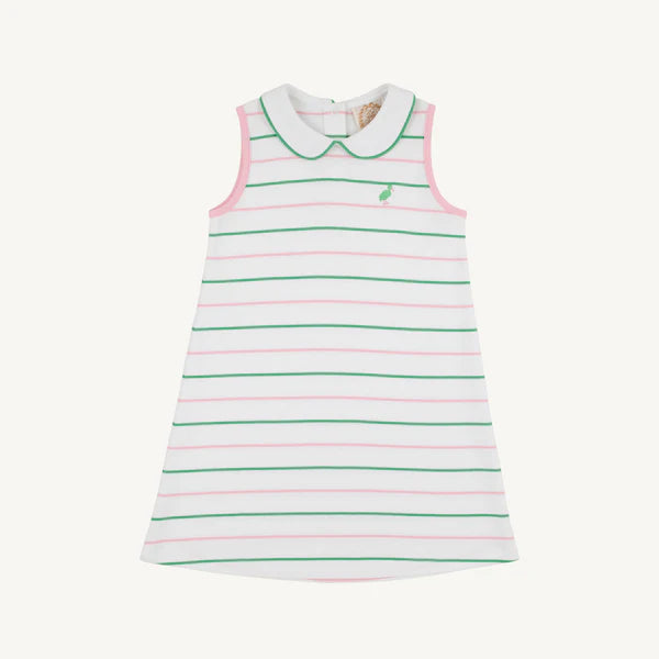 Sleeveless Maude's Collar Dress | Tradd St Stripe w/ Pink