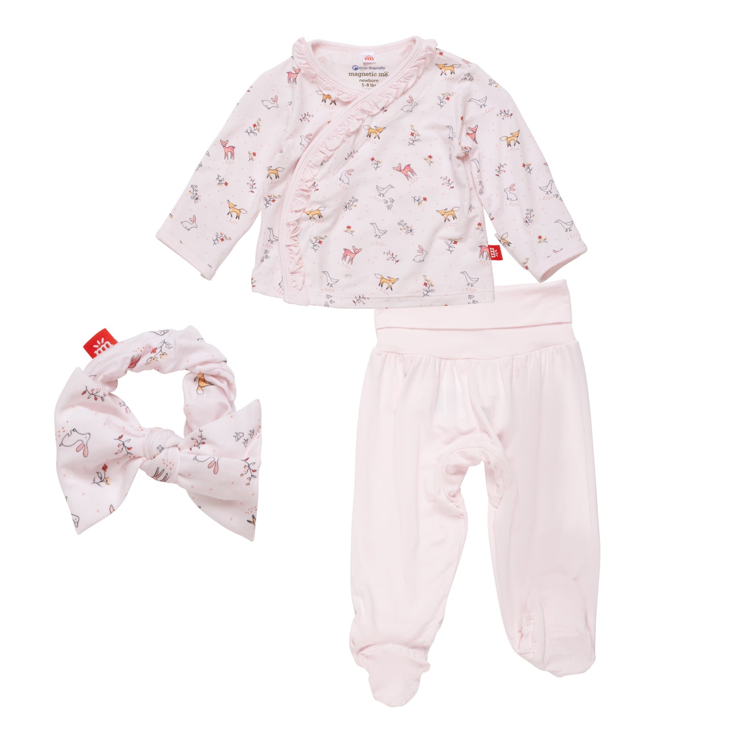 Woodsy Tale Girl Modal Magnetic Take-Me-Home Kimono Set