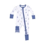 2 Way Zipper Romper Blue Sailboats