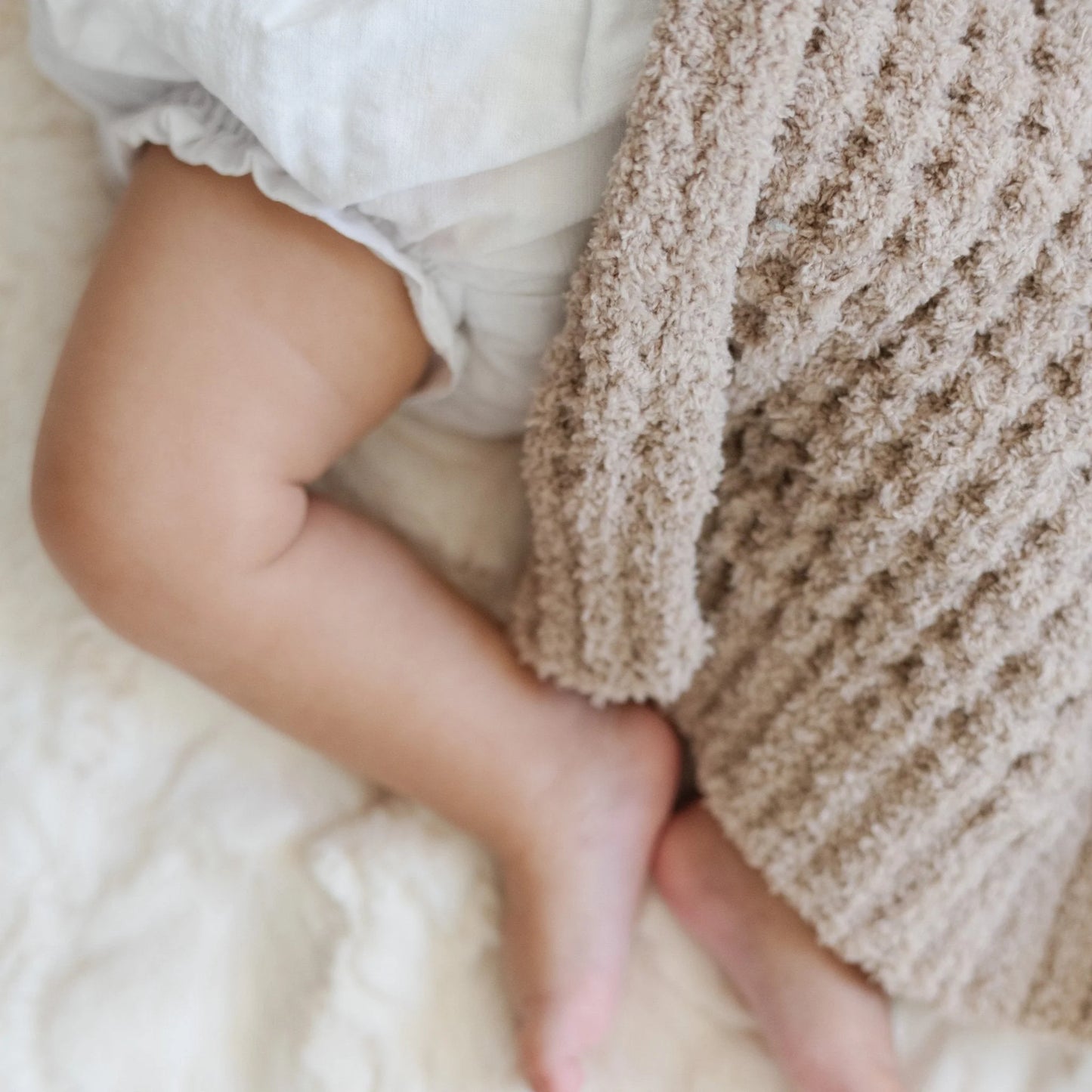 Wheat Waffle Knit Receiving Blanket