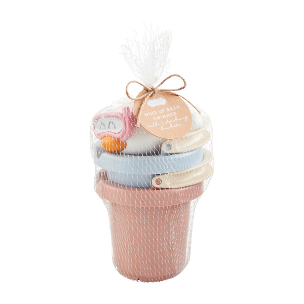 Pink Stacking Bath Bucket Set