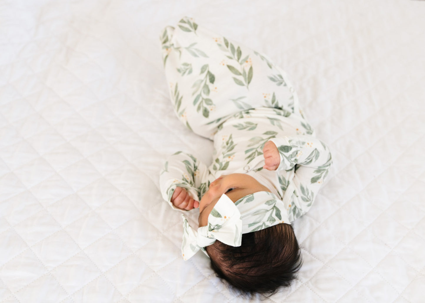 Copper Pearl Bow Headband - Fern