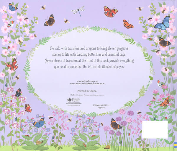 Usborne Butterflies & Bugs Rub-Down Transfer Book