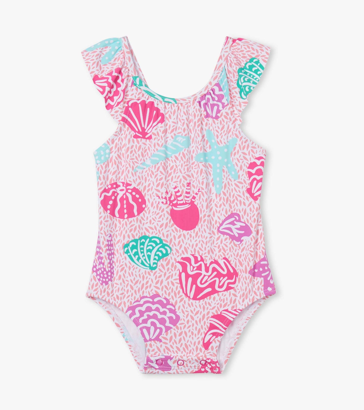 Hatley Abstract Sea Life Baby Ruffle Swimsuit