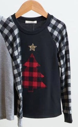 Kids Checkered Christmas Tree Top