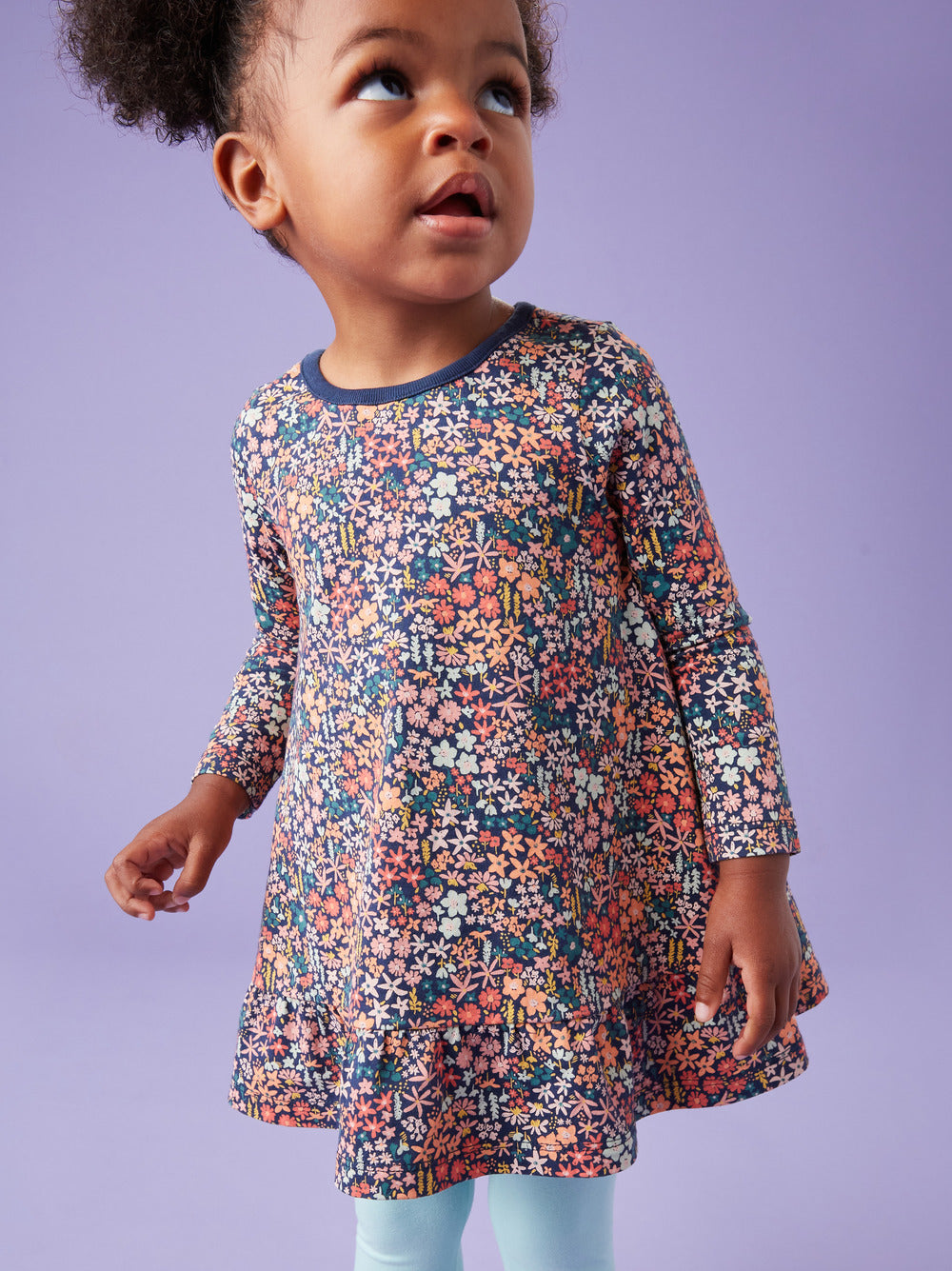 Andes Floral Ruffle Hem Swing Baby Dress