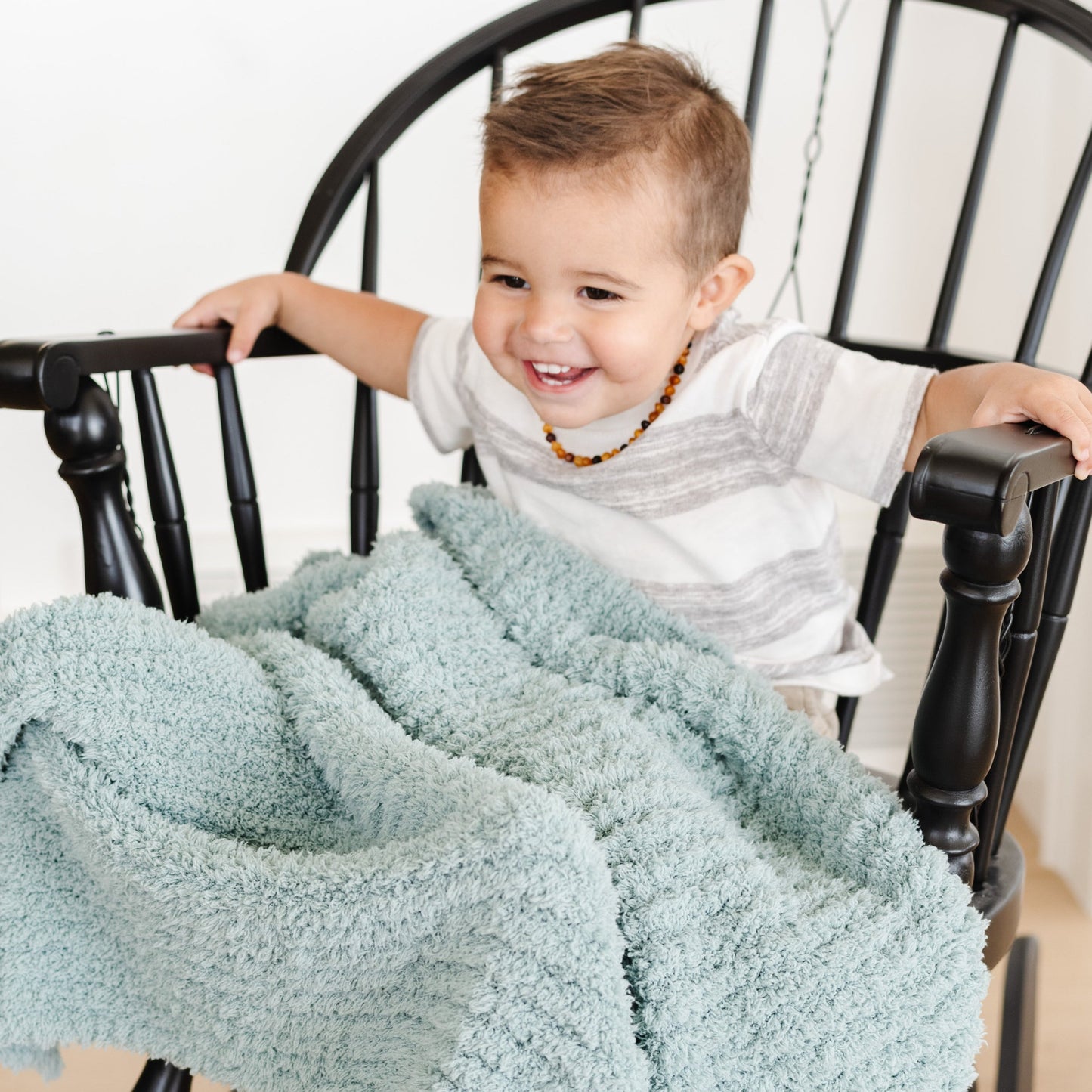 Surf Ribbed Bamboni Receiving Blanket