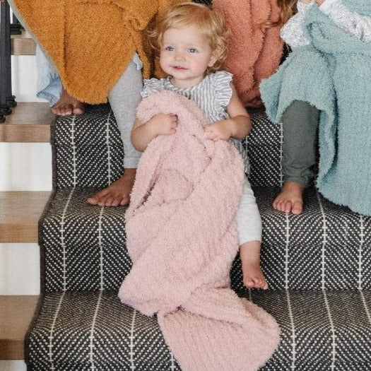 Rose Dust Ribbed Bamboni Receiving Blanket