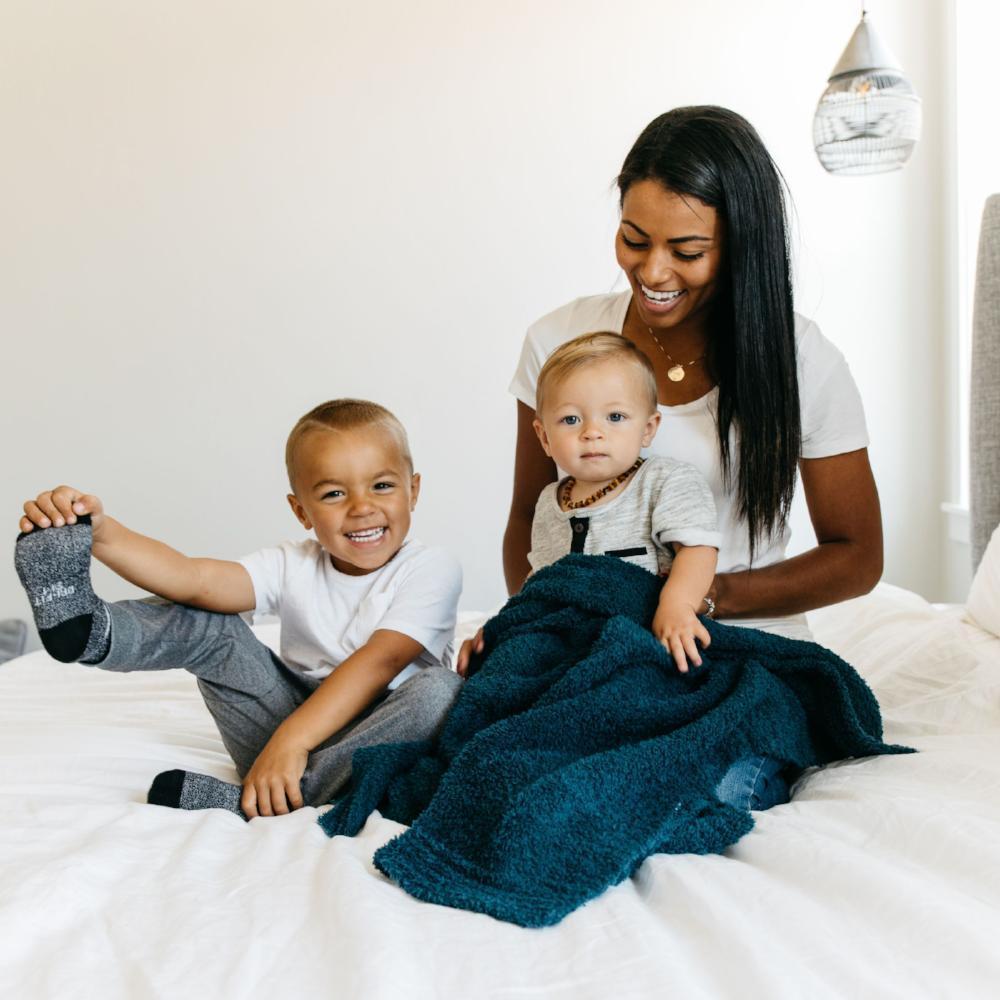 Nautical Blue Bamboni Receiving Blanket - Saranoni