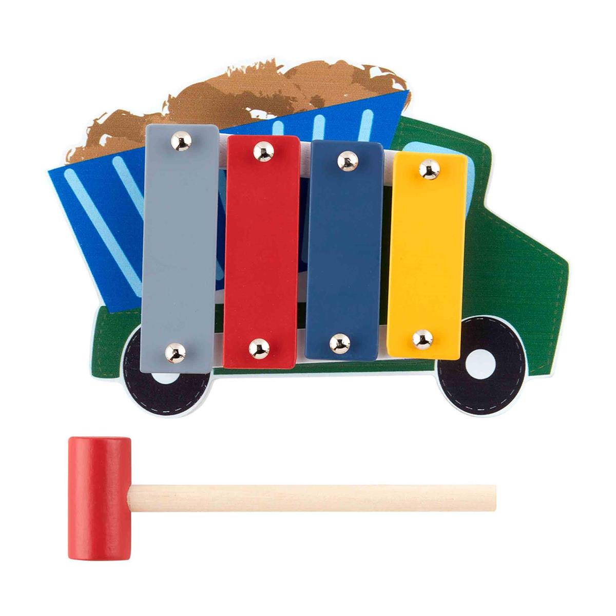 Green Dump Truck Wood Xylophone