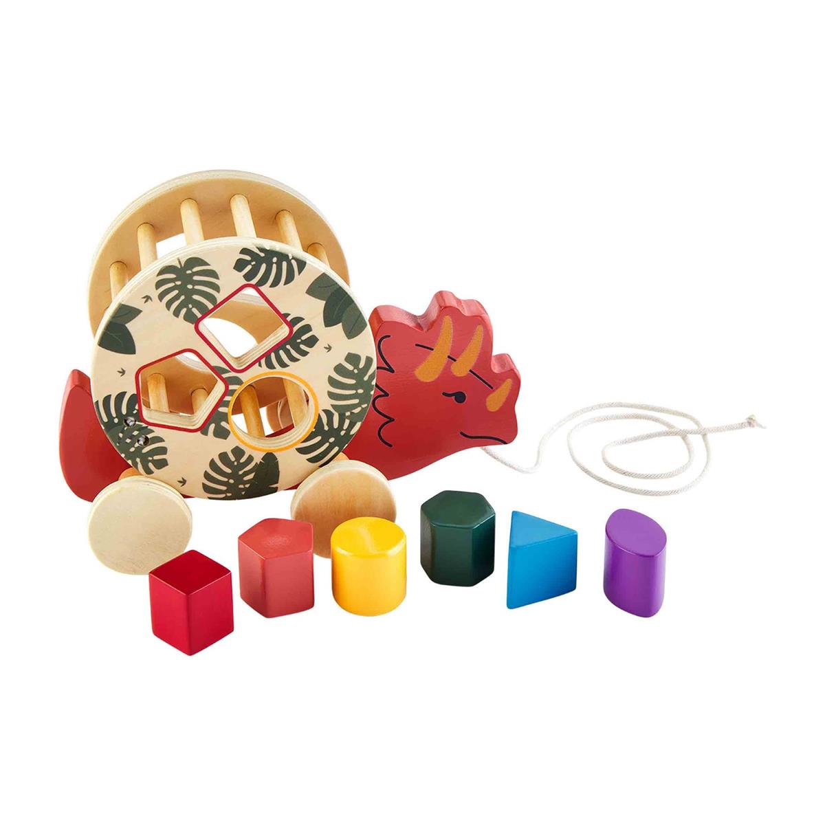 Orange Dino Wood Shape Sorter