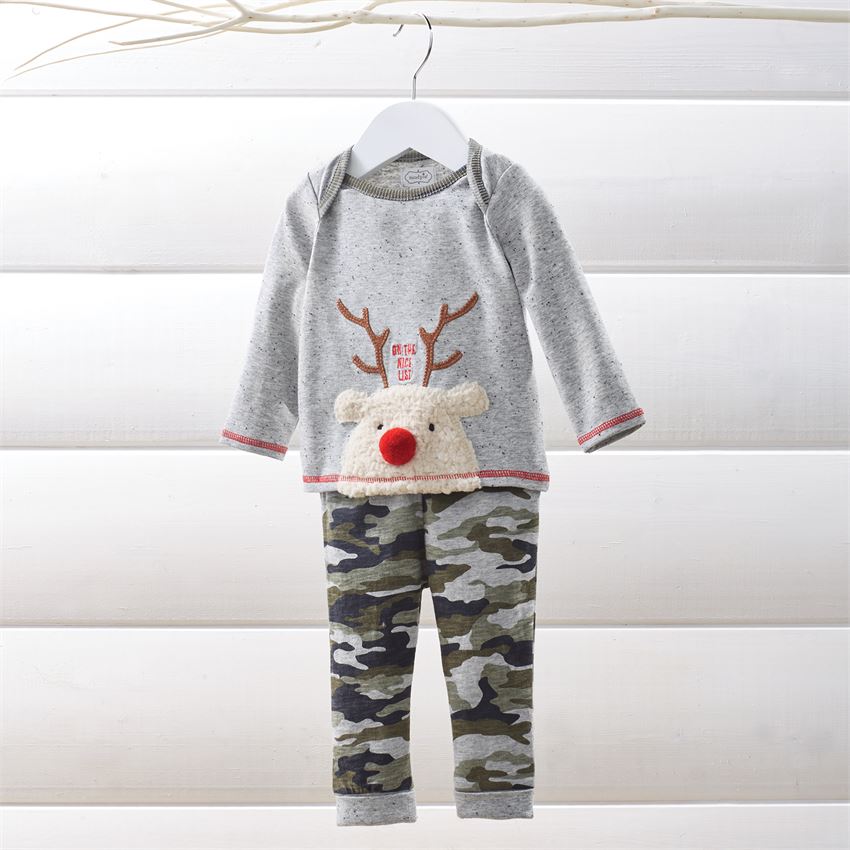 Mud Pie Reindeer Camo Two-Piece Set