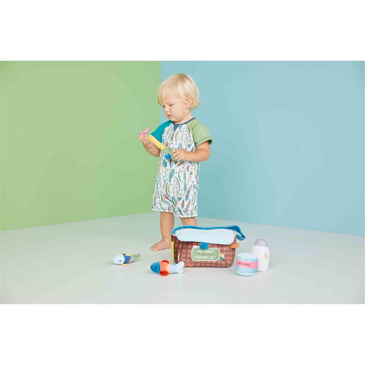 Fishing Lure Rash Guard One-Piece & Hat Set