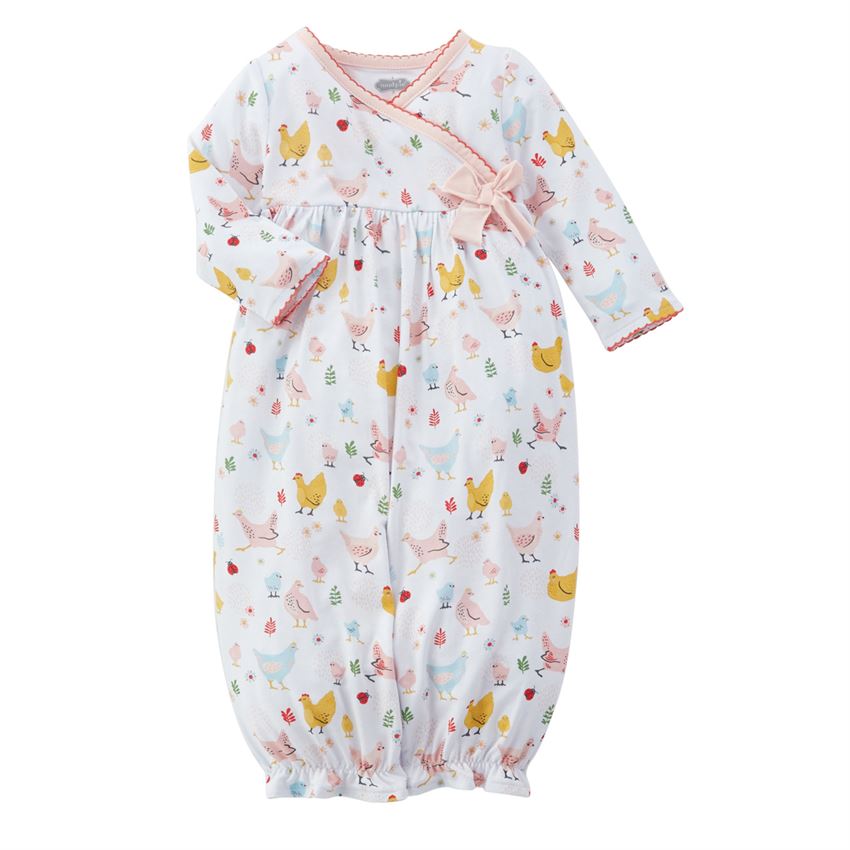 Mud Pie Convertible Knit Gown - Pink Chicken