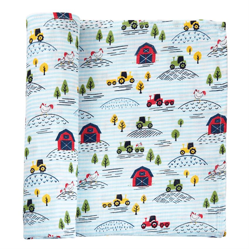 Mud Pie Farmhouse Muslin Swaddle Blanket