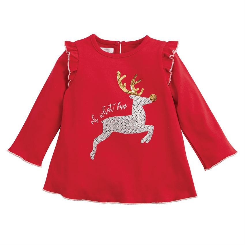 Mud Pie Christmas Dazzle Tunics - Red Reindeer
