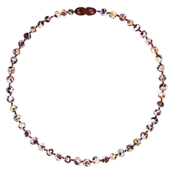 Mosaic Amber Teething Necklace 12.5"