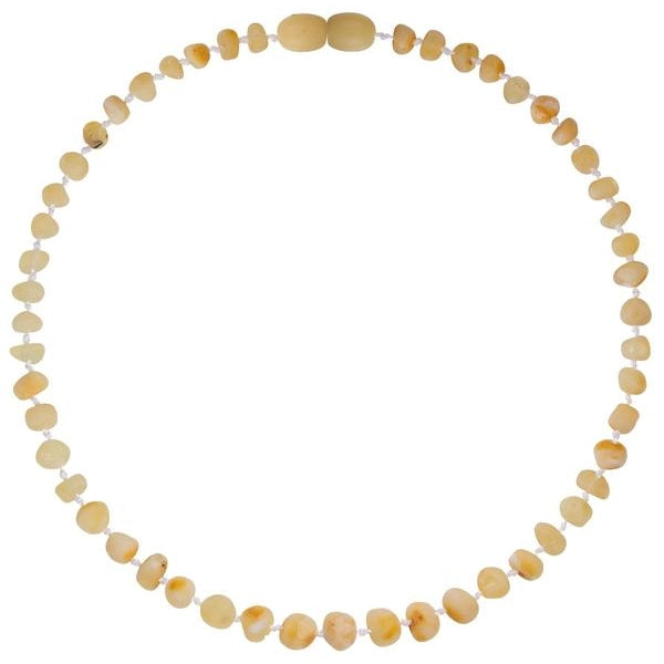 Unpolished Milk Amber Teething Necklace 12.5"
